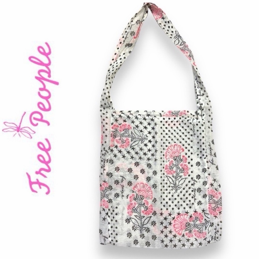 NWOT Free People boho gauzy fabric tote 14”x15”, lightweight, packable